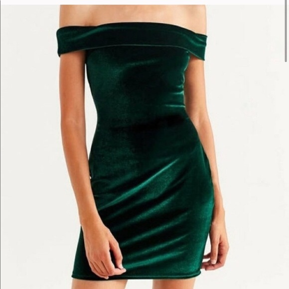 Urban Outfitters Green Velvet Dress 
